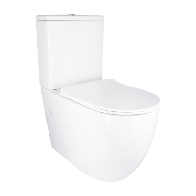 Унитаз напольный Qtap Grand Ultra Quiet безободковый с сиденьем Soft-close WHITE QT26228301W