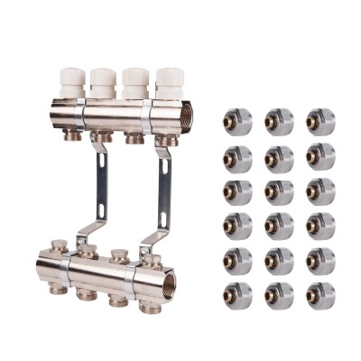 Коллектор термо регулировочный 1"х9  SD236W9 + SD Евроконус 3/4'' 16 х 2мм  SD346