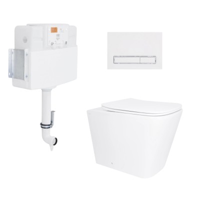 Унитаз напольный Tern Ultra Quiet QT17223303AW + инсталляция QT0122490S+ клавиша QT0111M08V1384W