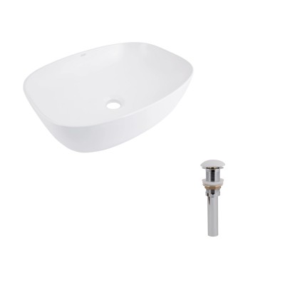 Раковина накладная Qtap Cardinal 500×380×140 мм, White, овальная + Донный клапан Pop-up PU02 Раковина накладная Qtap Cardinal 500×380×140 мм, White, овальная + Донный клапан Pop-up PU02