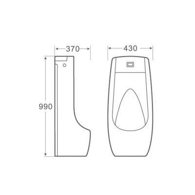 Писсуар напольный Qtap Scorpio с ИК-датчиком автоматического смыва 430х370х990 White QT1488101HW