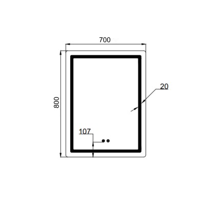 Зеркало Qtap Mideya (MI2) 700х800 с LED-подсветкой Touch, с антизапотеванием, диммером, рег. яркости QT2078DCF7080