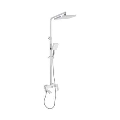 Душевая система Qtap Swan Cascada на три потребителя (с изливом) QTSWA111CRW45570 Chrome/White