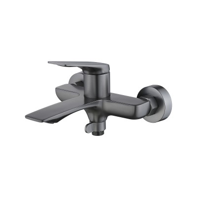 Смеситель для ванны Qtap Vlasta New (c душевым гарнитуром) QTVLA259GMB45643 Gunmetal Black PVD