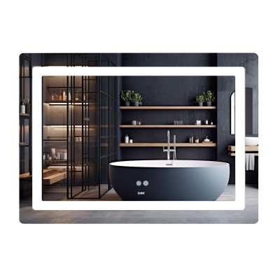 Зеркало Lidz Kubis (KU2) 1000х800 с LED-подсветкой Touch, с антизапотеванием, с диммером, рег. яркости LD78LF6141008048450