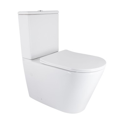 Унитаз напольный Qtap Vlasta Ultra Quiet безободковый с сиденьем Soft-close WHITE QT28228300W