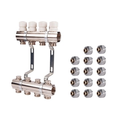 Коллектор термо регулировочный 1"х7  SD236W7 + SD Евроконус 3/4'' 16 х 2мм  SD346