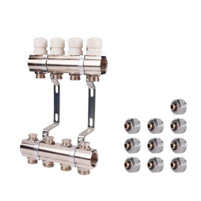 Коллектор термо регулировочный 1"х5  SD236W5 + SD Евроконус 3/4'' 16 х 2мм  SD346