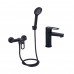 Комплект смесителей Lidz Latwa Black LDLAT001BLA45418 + Смеситель для душа LDLAT010BLA45421