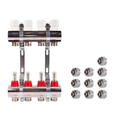 Коллектор с расходомерами 1"х5  SD235W5 + SD Евроконус 3/4'' 16 х 2мм  SD346