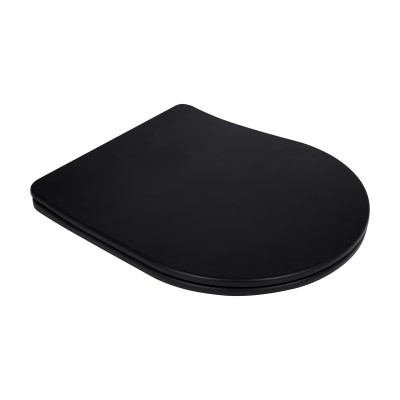 Сиденье для унитаза Qtap (Robin 490) 425x363x50 мм, Matt Black, с микролифтом Slim Duroplast, Quick Release QTSC179MB48676