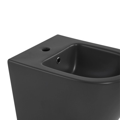 Комплект Qtap Robin Anthracite 3 в 1: унитаз подвесной Ultra Quiet + биде подвесное + раковина накладная QTROBAN49157