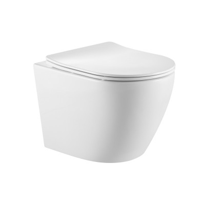 Унитаз подвесной Qtap Robin Ultra Quiet безободковый с сиденьем Soft-close 520x365x365 мм WHITE
