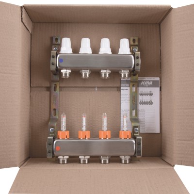 Коллектор с расходомерами (нерж.) 3/4"х4 Icma № К073