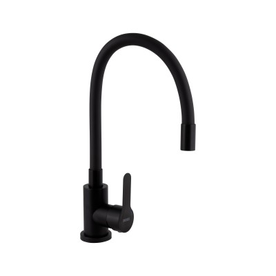 Смеситель для кухни Brinex Pure 015F3 с гибким изливом Black Matt BRIPUR015F3BLM Смеситель для кухни Brinex Pure 015F3 с гибким изливом Black Matt BRIPUR015F3BLM
