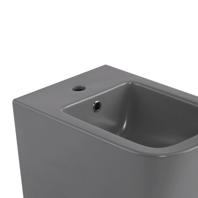 Комплект Qtap Tern Stone grey 3 в 1: унитаз подвесной Ultra Quiet + биде подвесное + раковина накладная QTTERSG49162