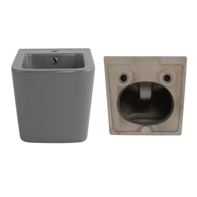 Комплект Qtap Tern Stone grey 3 в 1: унитаз подвесной Ultra Quiet + биде подвесное + раковина накладная QTTERSG49162