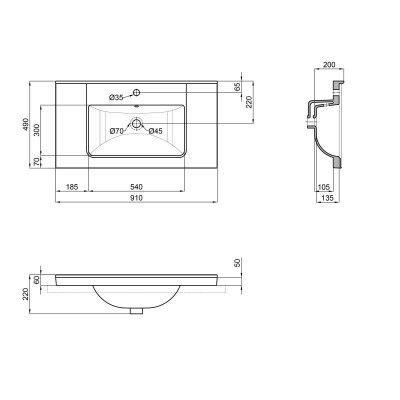 Раковина Qtap Albatross Q 900х480х230 White QT01115090QW1