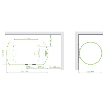 Водонагреватель Tesy Bilight 50 л, мокрый ТЭН 2,0 кВт (GCH503520B12TSR) 300387
