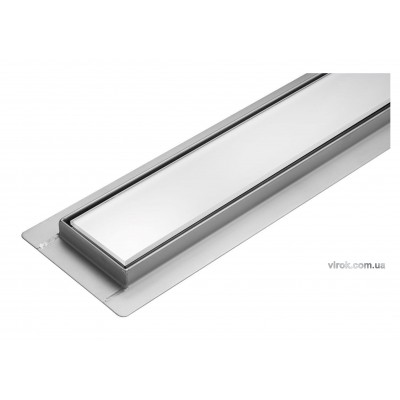 Трап для душа FALA "WHITE GLASS" с нержавеющей стали 60 х 7 х 7 см