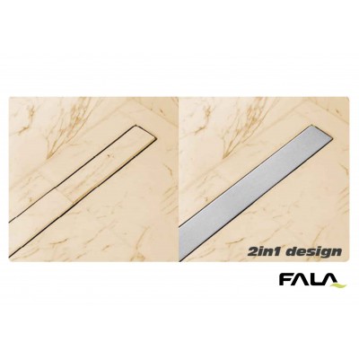 Трап напольный с поворотным сифоном FALA "WET&DRY" с нержавеющей стали 70 x 4 см