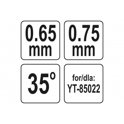 Шаблон для заточки ограничителя глубины зубов цепей YATO 170 х 10 х 1 мм 0.65/0.75 мм угол 35° Шаблон для заточки ограничителя глубины зубов цепей YATO 170 х 10 х 1 мм 0.65/0.75 мм угол 35°