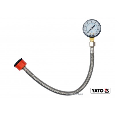 Манометр для измерения давления воды YATO 3/4" 1/2" шланг- 30 см 1.1 Мпа