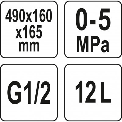 Пресс ручной для контроля плотности трубных систем YATO 5 Мпа 12 л