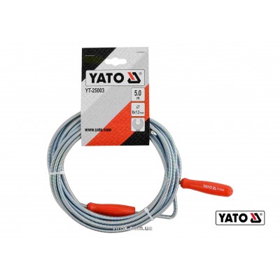 Трос для очистки канализационных труб YATO 6 мм x 5 м