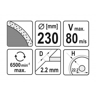 Диск отрезной алмазный по керамограниту, стеклу, керамике для мокрой резки YATO 230 х 2.2 х 10 х 22.2 мм Диск отрезной алмазный по керамограниту, стеклу, керамике для мокрой резки YATO 230 х 2.2 х 10 х 22.2 мм