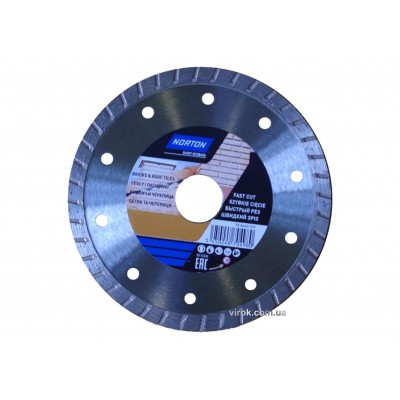 Диск алмазний NORTON-DIY BRICKS & TILES турбо Ø=125 / 22.23 мм