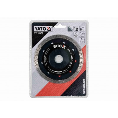 Диск отрезной алмазный по керамограниту, стеклу, керамике для мокрой и сухой резки YATO 125 x 1.6 x 10 x 22.2 мм