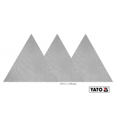 Сетка абразивная твердая треугольная на липучке до шлифмашины YATO G100 280 мм 3 шт