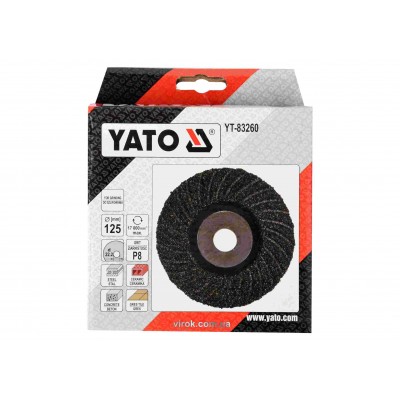 Диск шлифовальный по дереву, металлу, камню YATO 125 x 22.2 мм Р8 Диск шлифовальный по дереву, металлу, камню YATO 125 x 22.2 мм Р8
