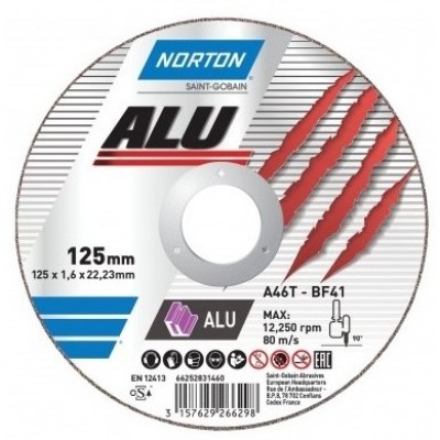 Диск відрізний по алюмінію  "NORTON-Alu" A46N; Ø= 230/22,2 мм, t= 1,9 мм