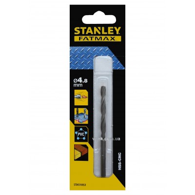 Сверло скоростное по металлу, дереву, пластику STANLEY 4.8 мм Сверло скоростное по металлу, дереву, пластику STANLEY 4.8 мм