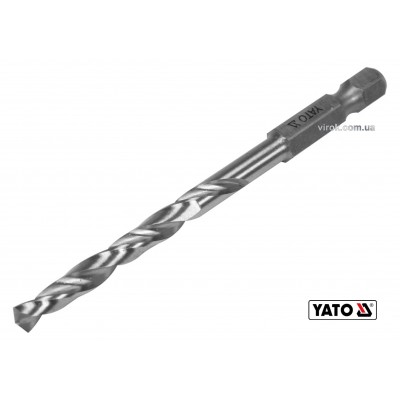 Сверло по металлу YATO 5 x 86/52 мм HEX-1/4" HSS 6542 для нержавеющей конструктивной легированной стали