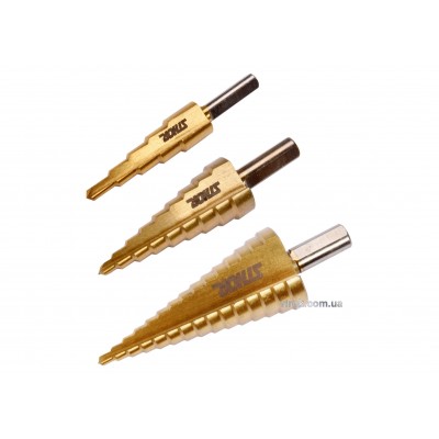 Сверла конические ступенчатые по металлу STHOR 4-32 мм HSS 4241 3 шт Сверла конические ступенчатые по металлу STHOR 4-32 мм HSS 4241 3 шт