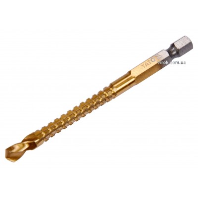 Сверло фрезерное по металлу YATO HSS-TIN 6 x 89 мм HEX - 1/4"