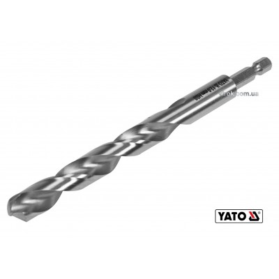 Сверло по металлу YATO 12 x 151/101 мм HEX-1/4" HSS 6542 для нержавеющей конструктивной легированной стали