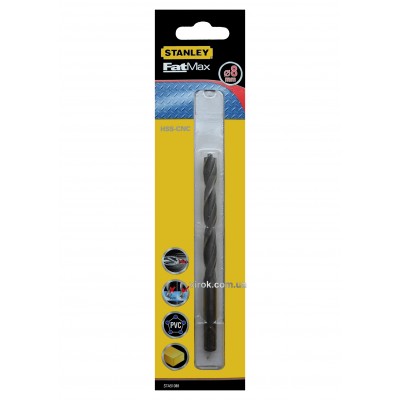 Сверло скоростное по металлу, дереву, пластику STANLEY 8 мм Сверло скоростное по металлу, дереву, пластику STANLEY 8 мм