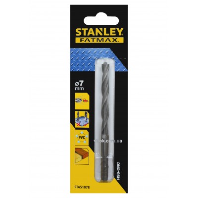 Сверло скоростное по металлу, дереву, пластику STANLEY 7 мм Сверло скоростное по металлу, дереву, пластику STANLEY 7 мм