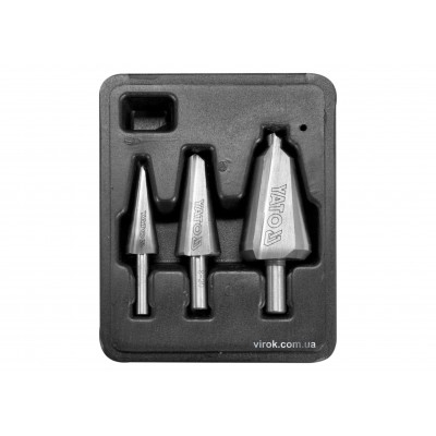 Сверла конусные по металлу и ПВХ YATO 3-14 мм 8-20 мм 16-30 мм HSS 4241 3 шт Сверла конусные по металлу и ПВХ YATO 3-14 мм 8-20 мм 16-30 мм HSS 4241 3 шт