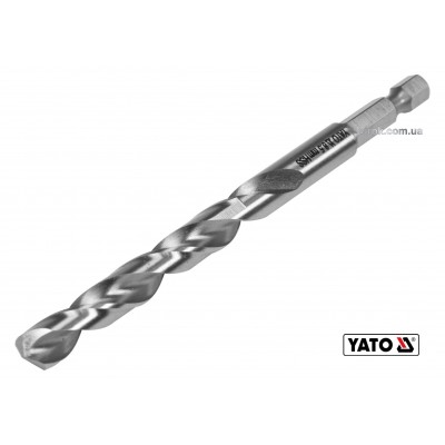 Сверло по металлу YATO 8.5 x 117/75 мм HEX-1/4" HSS 6542 для нержавеющей конструктивной легированной стали