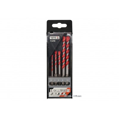 Набор сверл универсальных YATO YG6X 4-10 мм HEX-1/4" 5 шт