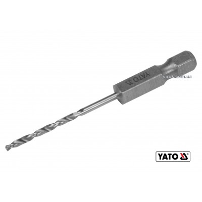 Сверло по металлу YATO 2 x 57/26 мм HEX-1/4" HSS 6542 для нержавеющей конструктивной легированной стали
