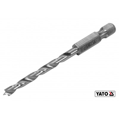 Сверло по дереву спиральное YATO Ø4 x 75/40 мм HEX 1/4" HSS 4241 Сверло по дереву спиральное YATO Ø4 x 75/40 мм HEX 1/4" HSS 4241