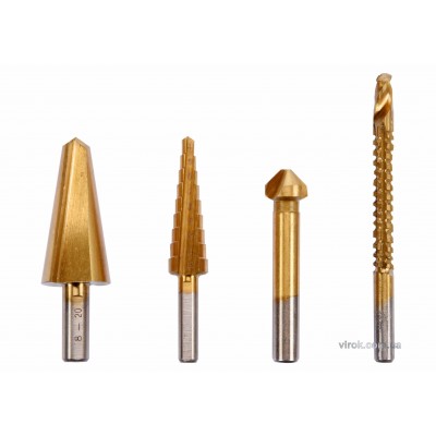 Сверла универсальные разновидные по металлу STHOR 8-20 мм 4-12 мм 12.4 мм 6 х 90 мм HSS 4241 4 шт