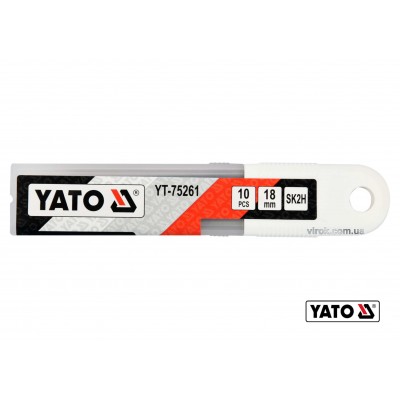 Лезвия стальные с отламывающимися сегментами YATO 18 мм 10 шт