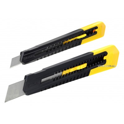 Ножи STANLEY с отламывающимся лезвием 9 и 18 мм 2 шт Ножи STANLEY с отламывающимся лезвием 9 и 18 мм 2 шт
